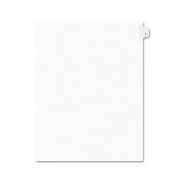 Avery-Style Legal Exhibit Side Tab Divider Title: 51 Letter White 25/Pack 01051