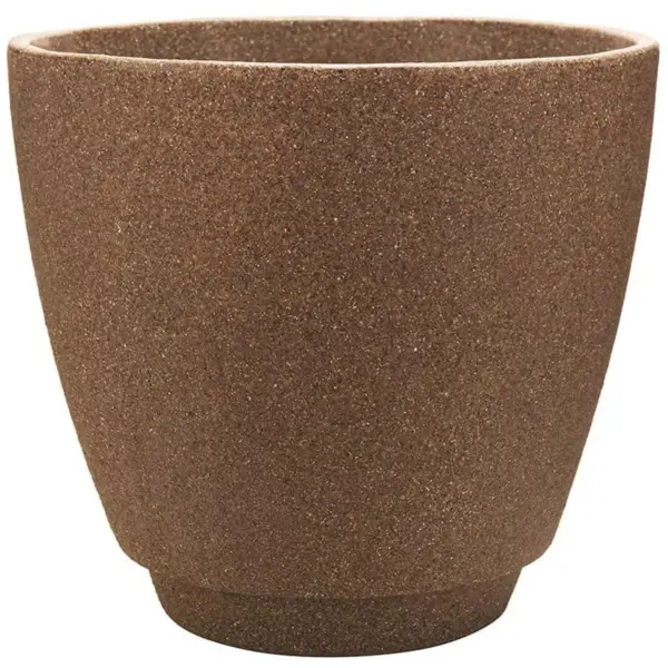 Southern Patio RMT2004GB Metro 20 Inch Diameter Brown Resin Indoor Outdoor Garden Planter Urn Pot for Flowers, Herbs, Vegetables, and Plants