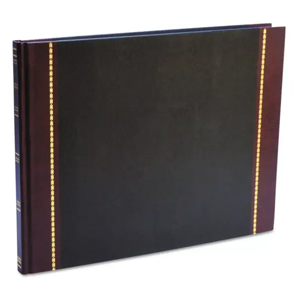 Wilson Jones Detailed Visitor Register Book Black Cover 208 Ruled Pages 9 1/2 x 12 1/4 S491