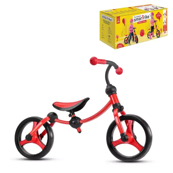 smarTrike Lightweight & Adjustable Kids Walking Running Balance 2 in 1 Learning Stages Training Bike w/ Puncture Free EVA Wheels for Ages 2 to 5, Red