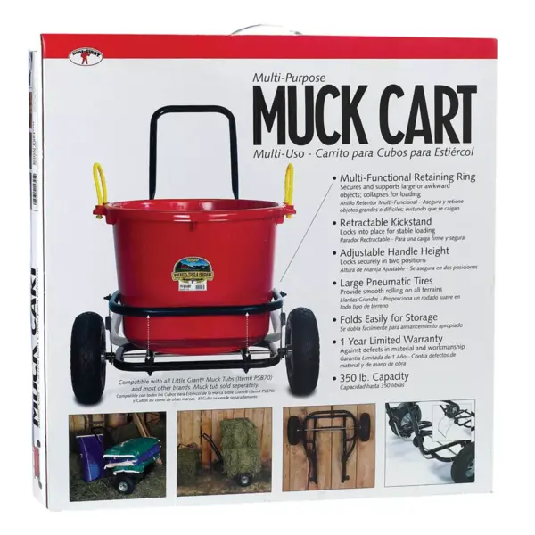 Miller Manufacturing Company CA500 Heavy Duty Multipurpose Muck Cart for 70 Quart Tubs, Black (2 Pack)