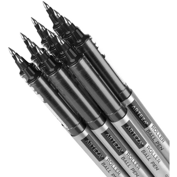 Arteza Roller Ball Pens, Black, Extra Fine 0.5 mm - 20 Pack (ARTZ-9216)