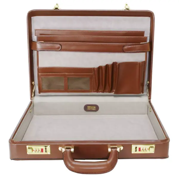 McKlein Daley Leather 3.5" Attache Briefcase - Brown