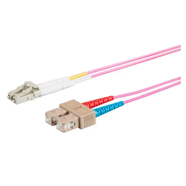 Monoprice Fiber Optic Cable - 5 Meter - Purple | OM4, LC/ST, Multi Mode Duplex, (50/125 Type) - Entegrade Series