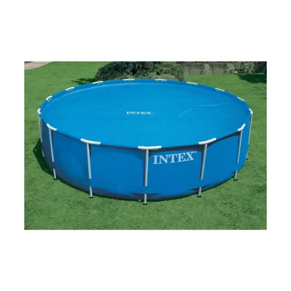 Intex 29024E 16 Foot Above Ground Swimming Pool Solar Cover with Carry Bag, Blue