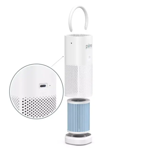 Pure Enrichment PureZone Mini Portable True HEPA Air Purifier White