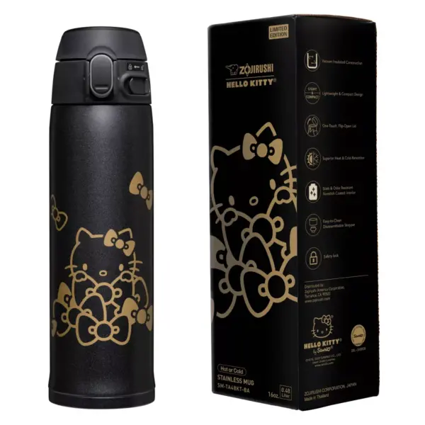 Zojirushi Hello Kitty Stainless Steel 16oz Travel Mug SM-TA48KT - Black