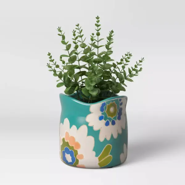 6" Earthenware Planter Floral - Opalhouse™