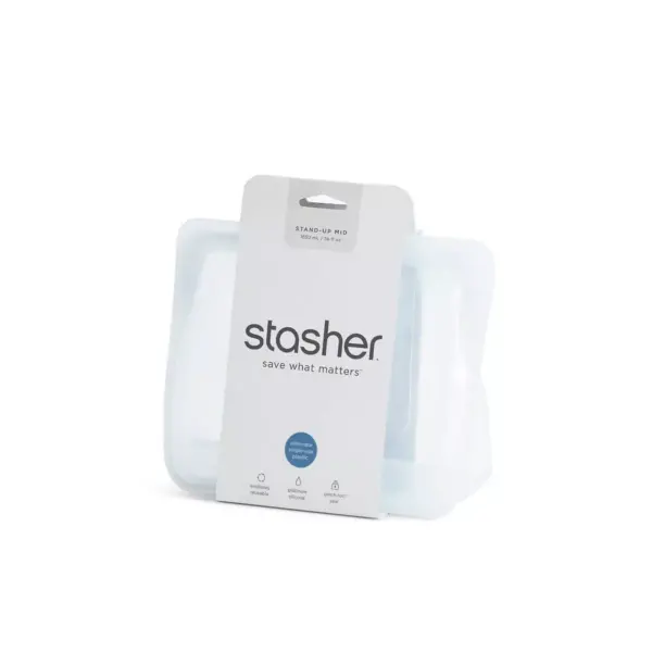 Stasher Reusable Food Storage Stand Up Bag - Clear