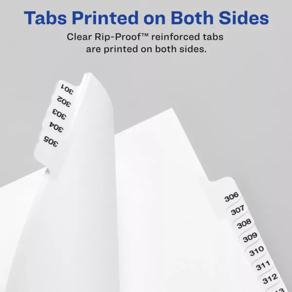 Avery-Style Preprinted Legal Side Tab Divider Exhibit B Letter White 25/Pack 01372