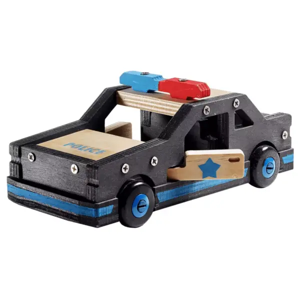 Red Tool Box Stanley Jr. Police Car Large DIY Wood Building Kit