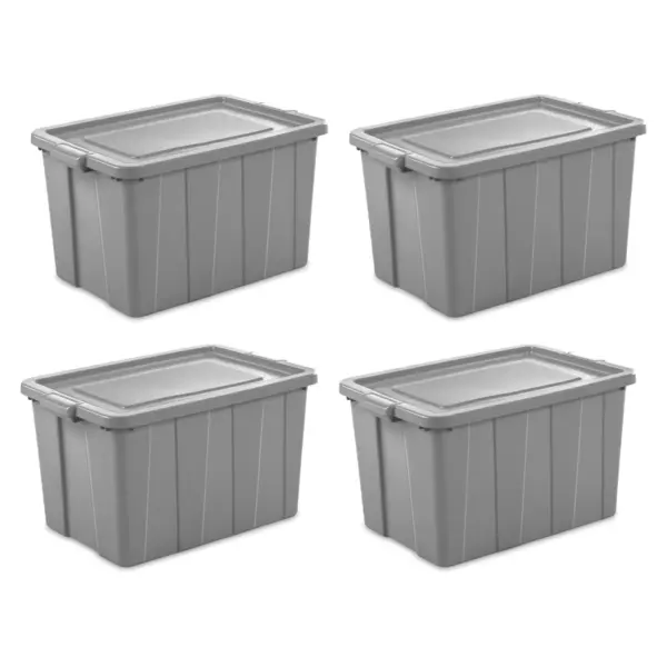 Sterilite Tuff1 30 Gallon Plastic Storage Tote Container Bin w/ Lid (4 Pack)