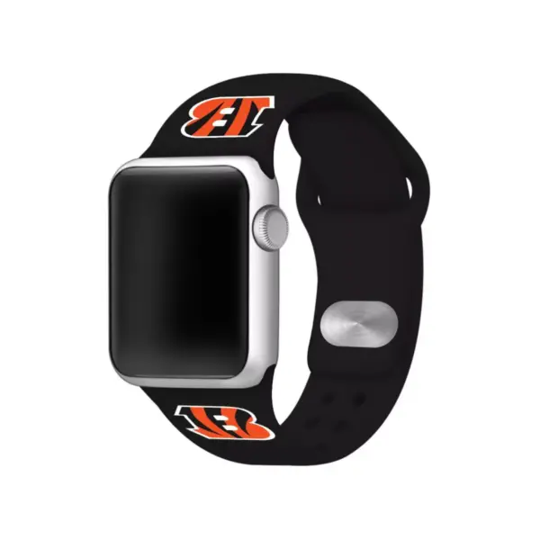 NFL Cincinnati Bengals Apple Watch Compatible Silicone Band 38mm - Black