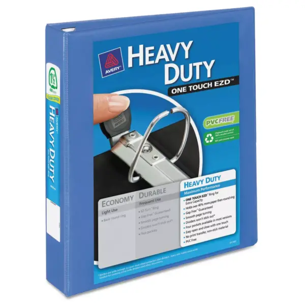 Avery Heavy-Duty View Binder w/Locking 1-Touch EZD Rings 1 1/2" Periwinkle 17553