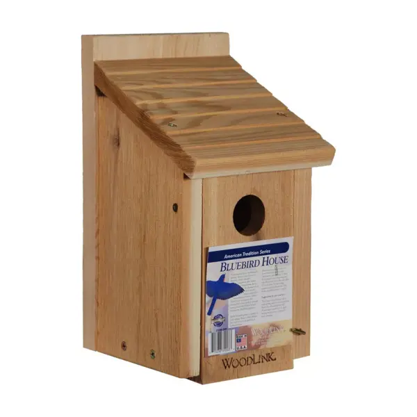 Woodlink 24301 BB1 Outdoor Wooden All Natural Inland Red Cedar Wood Bluebird Song Bird House Box (2 Pack)