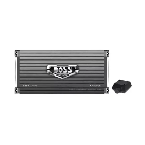 BOSS Audio AR2000M Armor 2000 Watt Monoblock Class A/B 2-4 Ohm 2-4 Ohm Stable Car Audio Amplifier Power Amp with Mosfet Power Supply and Bass Remote