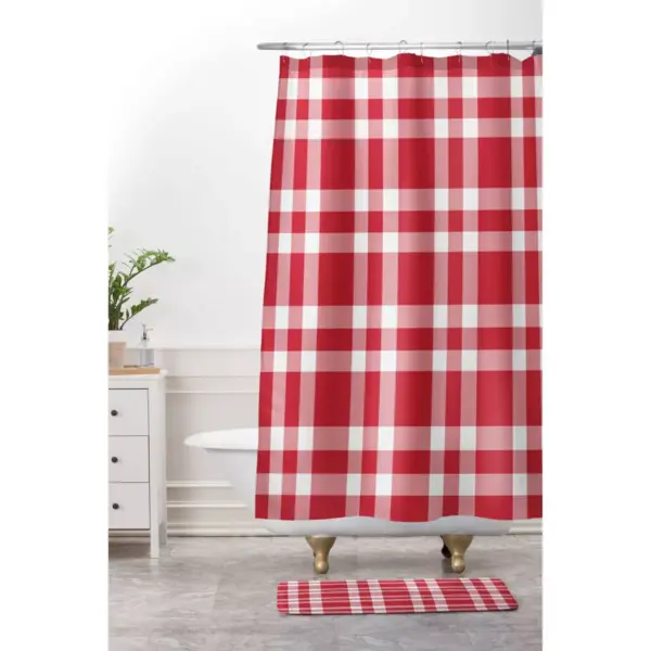 Lisa Argyropoulos Cheery Checks Shower Curtain Red - Deny Designs