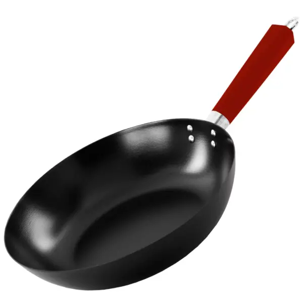 IMUSA Coated Wok With Bakelite Red Handle 12" Black