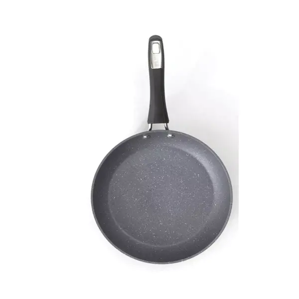 Bialetti 7552 Impact Covered Micro Divot Nonstick Heavy Gauge Aluminum Oven Safe 12 Inch Saute Fry Kitchen Pan with Silicone Handle, Gray