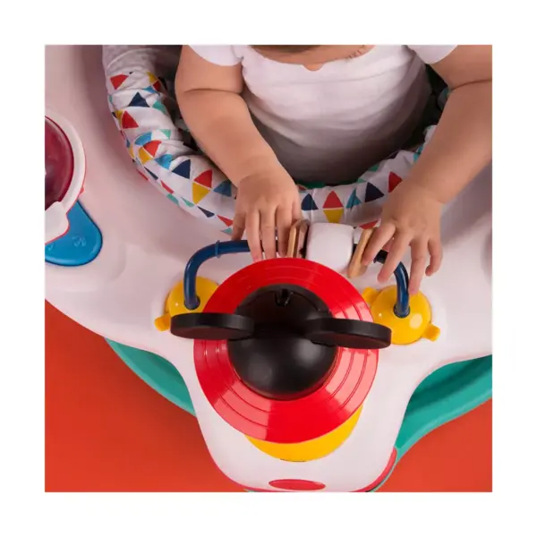 Bright Starts Mickey Mouse and Friends Camping Baby Bouncer Activity Play Center with Musical Sounds and Lights, For 6 to 12 Months