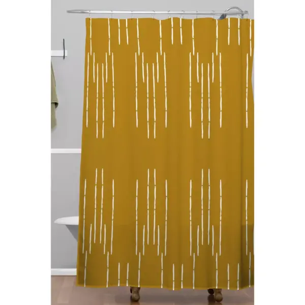 La Jardin Noir III Shower Curtain Mustard - Deny Designs