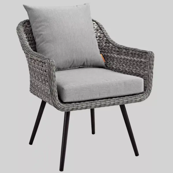 Endeavor 3pc Outdoor Patio Wicker Rattan Loveseat & Armchair Set - Gray - Modway