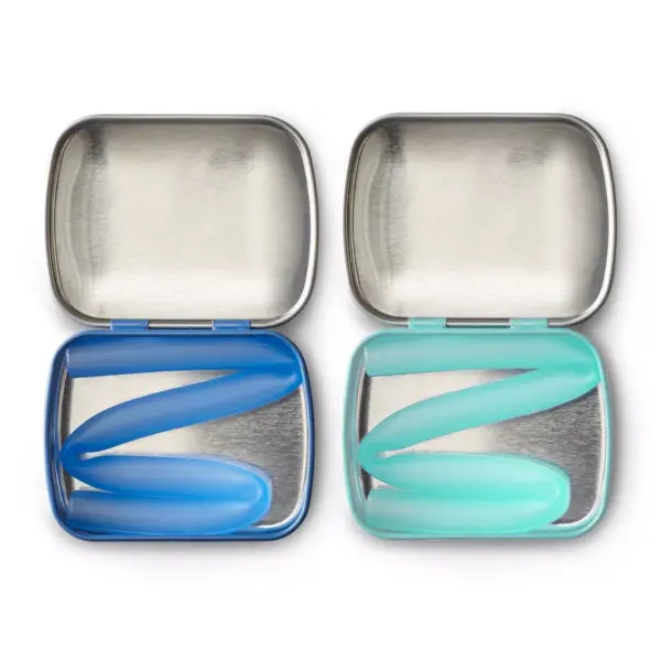 GoSili 2pk Reusable Standard Straw Tins  Cobalt/Mint