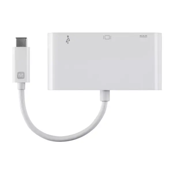 Monoprice USB-C VGA Multiport Adapter - White, With USB 3.0 Connectivity & Mirror Display Resolutions Up To 1080p @ 60hz - Select Series