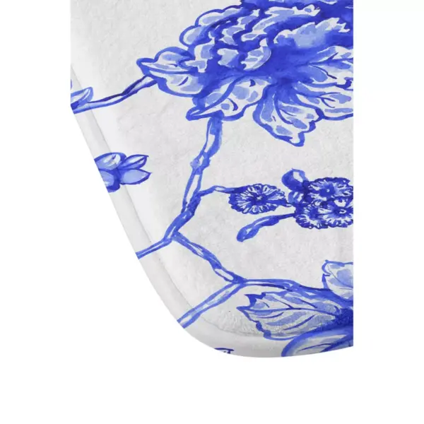 Jacqueline Maldonado Chinoserie Floral Memory Foam Bath Mat Blue - Deny Designs