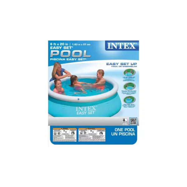 Intex 6ft x 20in Easy Set Inflatable Outdoor Kids Swimming Pool