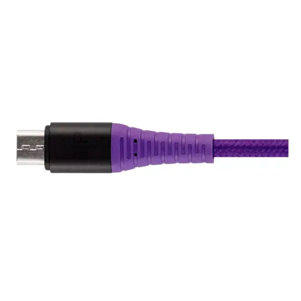 Monoprice USB 2.0 Micro B to Type A Charge and Sync Cable - 3 Feet - Purple, Durable,  Kevlar-Reinforced Nylon-Braid - AtlasFlex Series