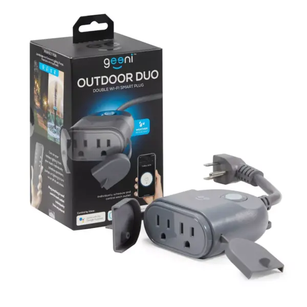 Outdoor DUO Double Smart Wi-Fi Plug Gray - Geeni