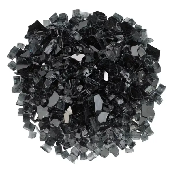 American Fireglass 10 LB Bag 1/2 Inch Reflective Fireplace & Firepit Fire Glass, Black