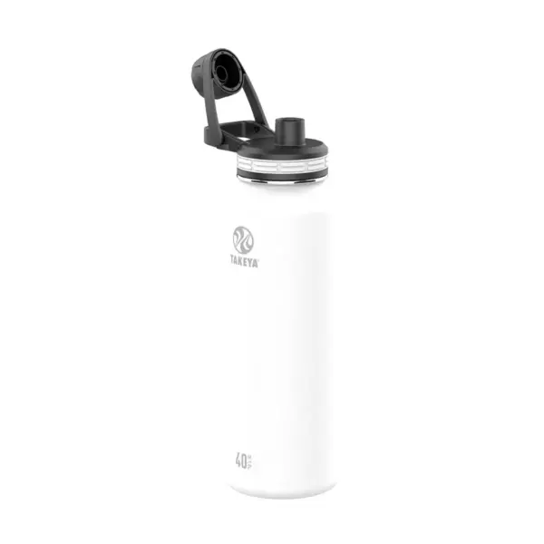 Takeya 40oz Outdoor Essential Insulated Stainless Steel Water Bottle with Spout Cap - White