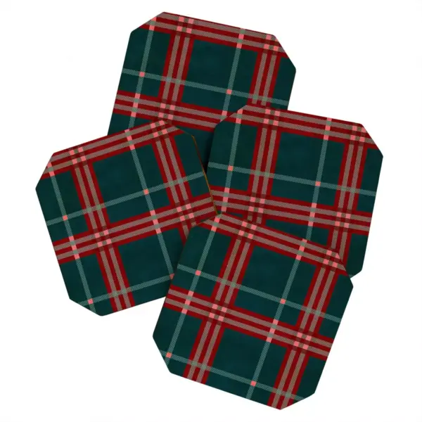 Emanuela Carratoni Tartan Theme Set of 4 Coasters - Deny Designs