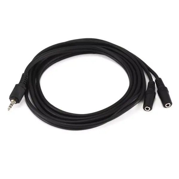 Monoprice Audio/Stereo Splitter Cable - 6 Feet - Black | 3.5mm Stereo Plug/Two 3.5mm Stereo Jack