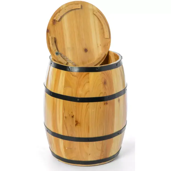 Vintiquewise Wine Barrel 4 Sectional Crate With Removable Head Lid