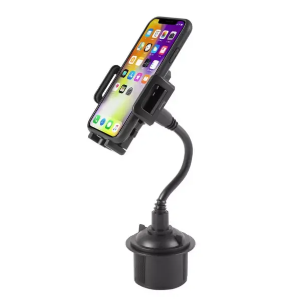 Insten Car Cup Holder Mount With Long Adjustable Arm And Rotatable Cradle with Quick Release Button for Cell Phone iPhone GPS Universal - Black