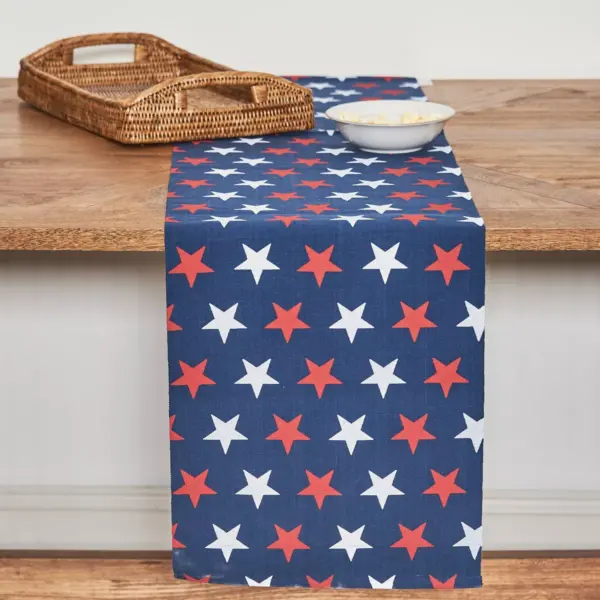 C&F Home 13" x 72" Liberty Stars Table July 4th Runner