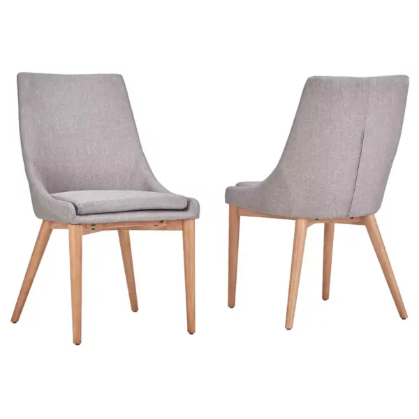 Set of 2 Sullivan Oak Mid Century Barrel Back Dining Chair Smoke - Inspire Q