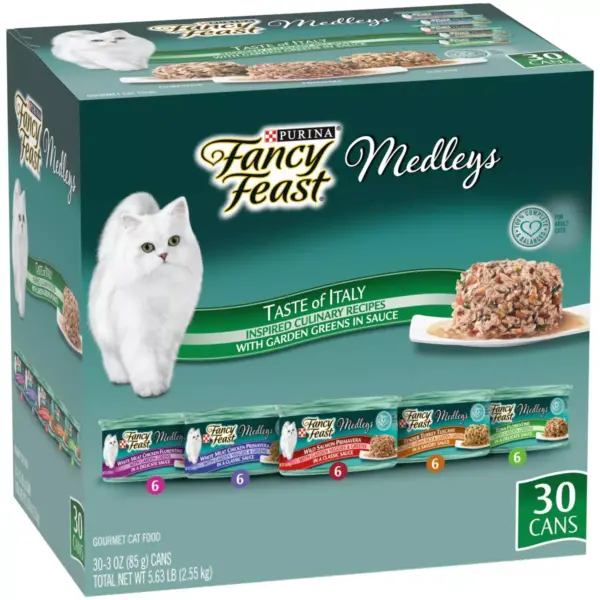 Fancy Feast Medleys Taste of Italy Collection in Sauce Gourmet Wet Cat Food - 3oz/30ct Variety Pack