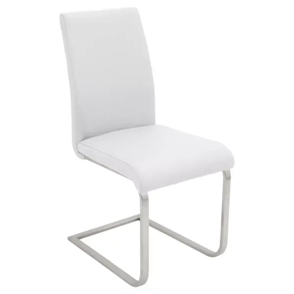 Set of 2 Foster Contemparary Stainless Steel Dining Chairs - White - LumiSource