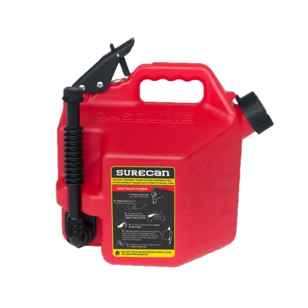 SureCan Self Venting Easy Pour Nozzle 2 Plus Gallon Flow Control Gas Can, Red