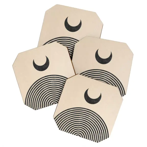 Emanuela Carratoni Moon on Mountain Set of 4 Coasters - Deny Designs