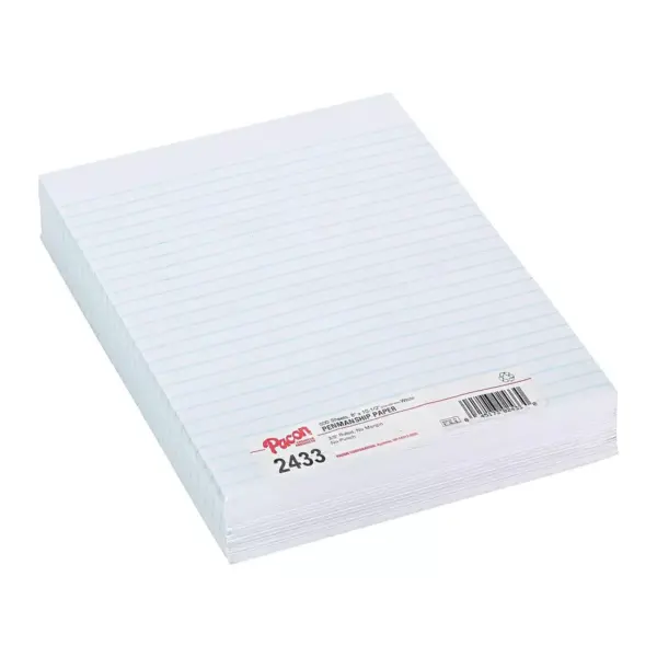 Pacon Composition Paper 3/8" Ruling 16 lbs. 8 x 10-1/2 White 500 Sheets/Pack 2433