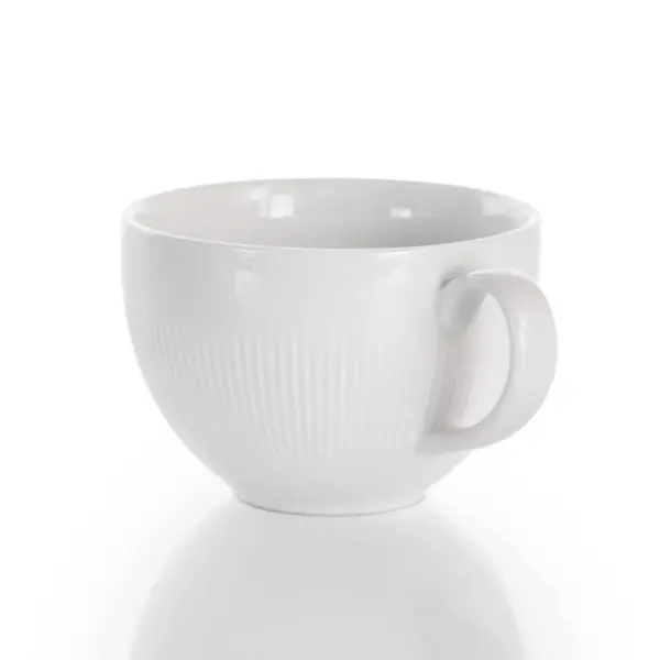 8oz 12pc Porcelain Cafe Cup and Saucer Set White - Elama