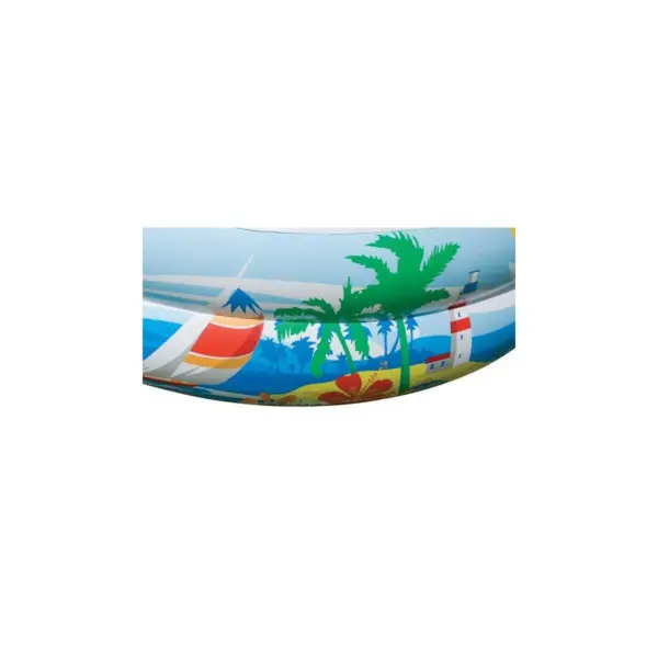 Intex 8.5ft x 5.25ft x 18in Swim Center Paradise Seaside Inflatable Kiddie Pool with Drain Plug for Quick and Easy Clean Up