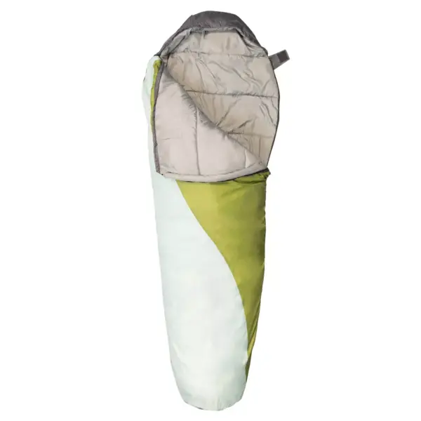 Kamp-Rite 33 x 75 Inch Mummy Style Outdoor Indoor Camping Rip Stop Polyester Sleeping Bag 40 Degree, Green 2 Tone