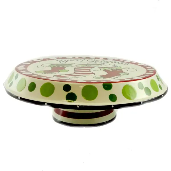 Tabletop Chip And Dip Christmas Plate Cake Plate Burton & Burton  -  Serving Platters