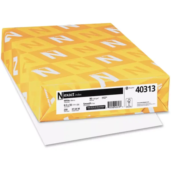 Neenah Paper, Inc Exact Index Paper 90GE 8-1/2"X14" 250Shts/PK WE 40313